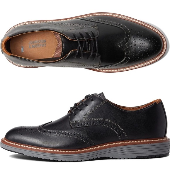 Johnston & Murphy Men's Upton Wingtip Oxfords Black - Picture 3 of 6